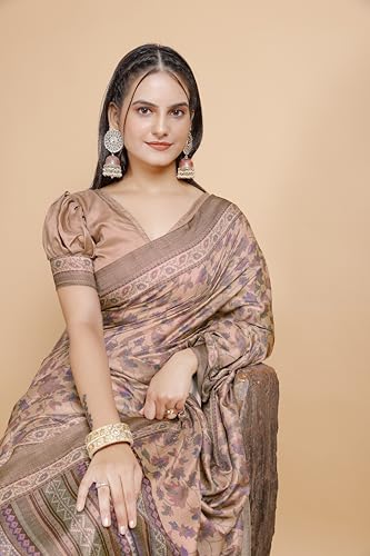 Image of Garden Vareli Pashmina Saree With Unstitched Blouse Piece