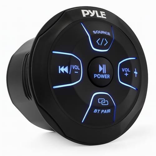 Pyle Amplified Wireless BT Audio Controller - 300 Watt Waterproof Rated Marine Receiver Remote Control for Car Truck Boat 4x4 PowerSport Vehicles Full Range Stereo Sound Reproduction -PLMRBT20