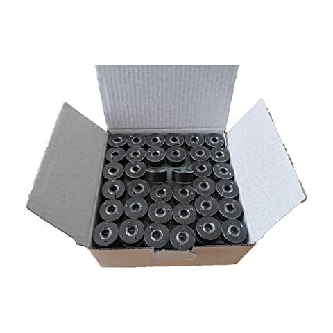 DOUBLELIN 144pcs Prewound Bobbins Size A for Domestic Sewing/Embroidery Machines, Compatible with Brother Machines, Plastic Sided, Size A, Class 15, 15J, SA156, Black, 100% Polyester, 60S/2 100 Yards Cover