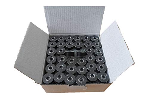 144pcs Prewound Bobbins Size A for Domestic Sewing/Embroidery Machines, Compatible with Brother Machines, Plastic Sided, Size A, Class 15, 15J, SA156, Black Color, 100% Polyester, 60S/2 100 Yards