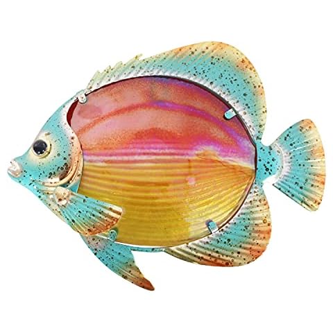 Liffy Metal Fish Wall Decor Fish Metal Wall Art Sculpture Hanging for Outdoor Ocean Beach Sea Pool Decorations Cover