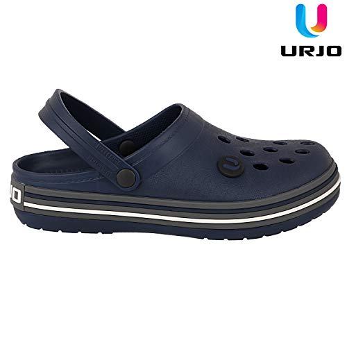 URJO Skipper Men's Clogs/Sandals with Adjustable Back Strap Ultra Soft & Flexibility Anti Skid Comfortable Waterproof Daily Mules Clogs/Sandals for Men
