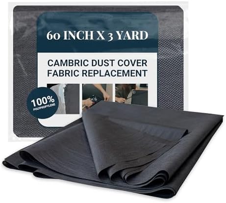 House2Home 60 Inch x 3 Yard Upholstery Black Cambric Dust Cover Fabric Replacement for Sofas, Chairs, Full and Queen Box Spring Foundations, Conceals Frame and Staples Inside Furniture