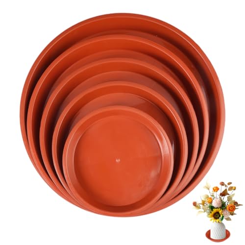 Varenzya 16 Pièces Coupelle Pot de Fleur 16/20/24/28/32 cm, Soucoupes pour Pots de Fleurs Rouge, Soucoupe Pot Fleur pour Plantes, Plateaux de Planteur pour...