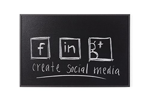 Bi-Office Kreidetafel New Basic, Memoboard mit Schwarzem Rahmen, 885x585 mm