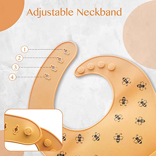 Startotz Baby Feeding Set | Suction Plates For Baby, Plate And Utensils Set For Baby, Baby Led Weaning Supplies, Baby Plates With Suction, Silicone Bib, Silicone Plates For Baby, Mustard (Ybfs1) #TOP4