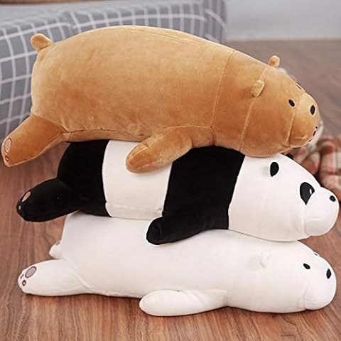 MIAOOWA Official Store 50-90cm Kawaii We Bare Bears Lying Plush Bear Stuffed Grizzly Gray White Bear Panda Cartoon Dolls For Kids Gifts Toys For Children 50 cm Polar bear Cover