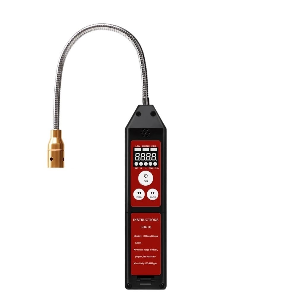 Détecteur de gaz, Détecteur de Fuite gaz Combustible Portable 100-9999 ppm, analyseur méthane Propane isobutane, Rechargeable par USB