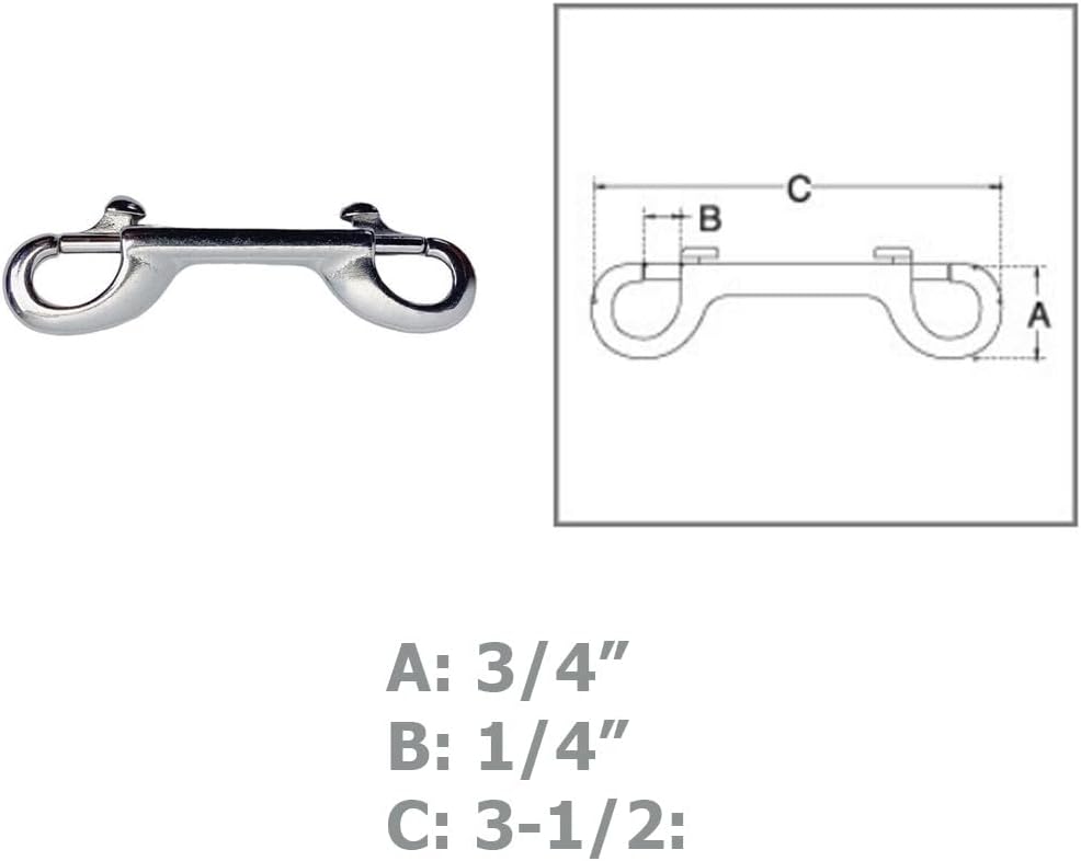 Stainless Steel 3-1/2"L Marine Double Bolt Snap Double Sided Trigger Snaps 4 Pcs
