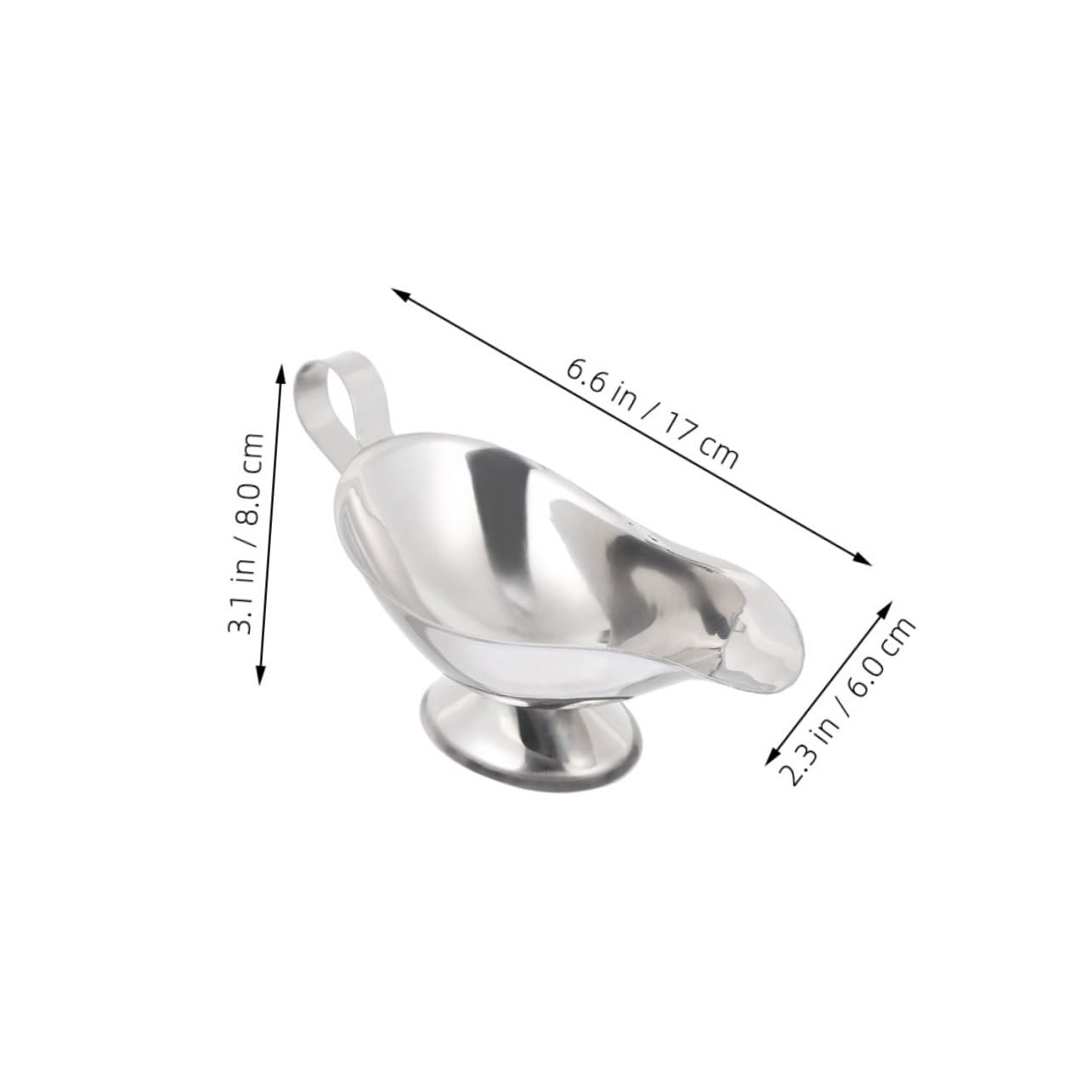 HEALLILY Stainless Gravy Boat Set 5oz Metal Sauce Boat Large Gravy Jug Silver Sauce Container Lid