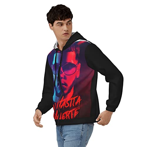 ISHAANAV Anuel music and AA Men's Long Sleeve Zipper Hooded Sweatshirt Cardigan Tops3