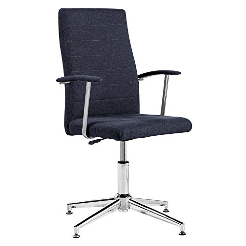 Sedutahome Silla de Escritorio para despacho Modelo Look con Base Fija Elegance Color Gris Marengo