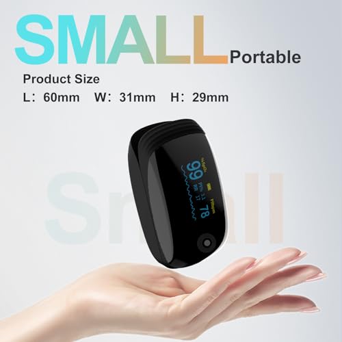 Image of Fingertip Pulse Oximeter with Respiration Rate & Respiratory Monitoring SpO2, Heart Rate, PI & RR Measurements, Blood oximeter Rechargeable 6 Display Modes & 4-Way Rotatable Screen for Home & Sports Use（Black）