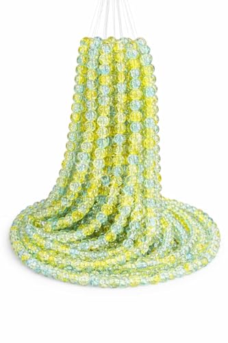 Image of SS Paradise 8mm Glass Beads (6 Colors 300 Pieces) for Jewellery Making | Round Loose Beads Strands for Necklace, (Set 2)