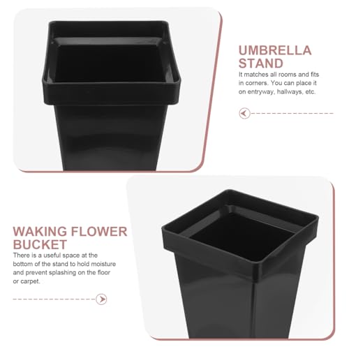 Healvian Black Umbrella Holder Plastic Square Umbrella Stand Tall Bucket Standing Bin Canes Walking Sticks Holder for Entryway Rack - Cosy Home Interiors Healvian Black Umbrella Holder Plastic Square Umbrella Stand Tall Bucket Standing Bin Canes Walking Sticks Holder for Entryway Rack - Image 3