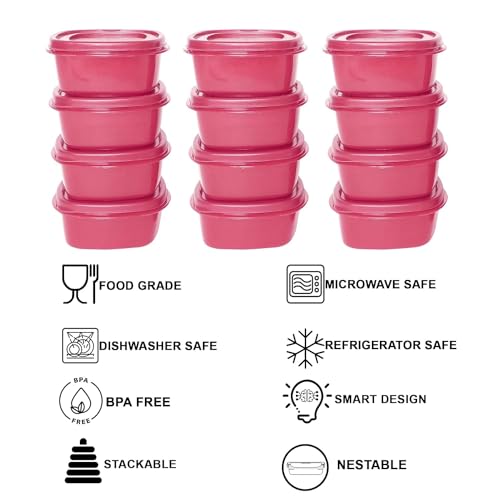 Image of Cutting EDGE 125 ML Snap Tight Food Storage Container Pink (Set of 12)