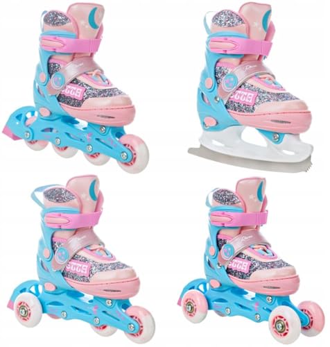 Raven Patines En Línea 4 En 1 Para Niños Y Niñas, Ajustables, Talla 34-37 21,5 Cm-24 Cm Raven Patines En Línea 4 En 1 Para Niños Y Niñas, Ajustables, Talla 34-37 21,5 Cm-24 Cm