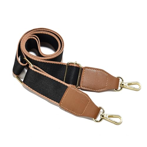 Image of Purse Strap Wide Replacement Crossbody Bag Straps, 1.5 inch Canvas Handbag Shoulder Strap, Adjustable Tote Belt(Gold Hardware