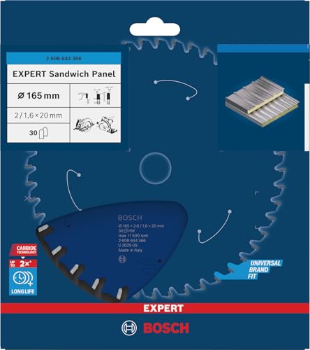 Disco de sierra circular Bosch Expert para cortadora de panel sandwich de 165 mm 3