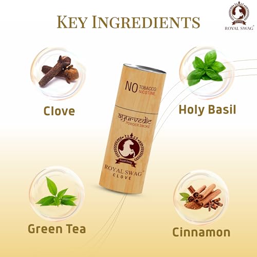 Image of ROYAL SWAG Herbal Cigarettes 100% Tobacco Free and Nicotine Free Clove Crush with Ayurvedic Herbs Flavoured - Pack of 15 Sticks