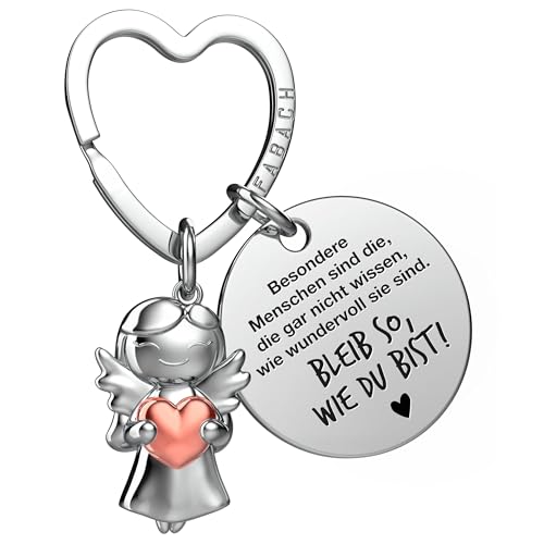 FABACH Beste Freundin Schlüsselanhänger Schutzengel mit Herz und Gravur -...