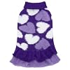 CuteBone Purple Heart Dog Sweater Dress for Small Dogs Girl Soft and Stretchy Dog Sweater for Medium Large Dogs Pullover Pet Winter Clothes Ruffle Dress Cat Apparel DS101S