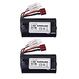 MOONZON 2PCS 7.4V 1500mAh T-Plug Lithium Battery for WLOTYS 12423 12401 12403 12428 HM163 HM164 YC200 9155 9156 4WD High Speed Off-Road Remote Control Car