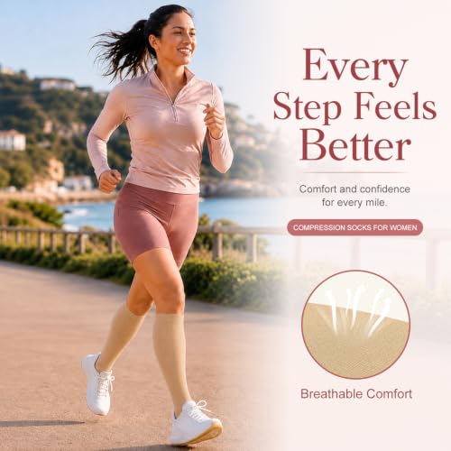 Image of Laite Hebe 4 Pairs-Compression Socks for Women&Men Circulation-Best Support for Nurses,Running,Athletic