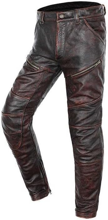 Leather Pants Men Classic Casual Motorcycle Pant Native American Handmade Cowboy Style Cowhide Leather Pant2