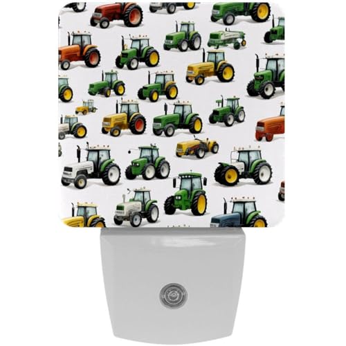 Lámpara de noche LED con sensor, patrón tractor para niños