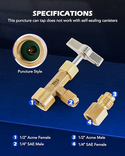 image for Orion Motor Tech R134a Can Tap, Puncture Style R134a Refrigerant Dispe