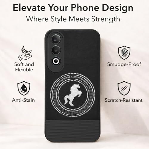 Image of Jkobi PU Leather Finish Back Cover Case for Oneplus Nord CE 4 (Professional Minimalist Texture | MagSafe Compatile | Camera Protection | Sleek Sober Formal)
