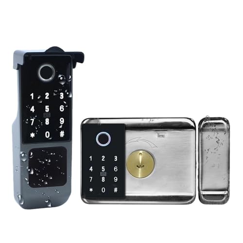 Waterproof Smart Lock Biometric Fingerprint RFID Card Password APP Remote Control TTLock Bluetooth Knob Entry Rim Lock(Tuya(doub