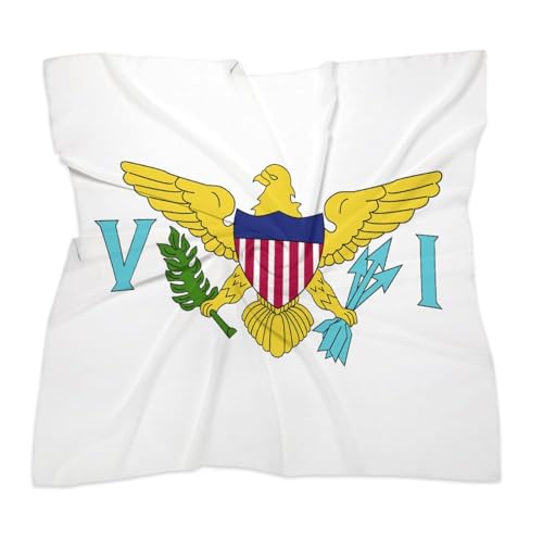 Calculay US Virgin Islands Flag Headband Shawl Wristband Decorative Hair Accessories Scarf Suitable for Events/Birthday/Wedding/Party Gifts 18"x18"3