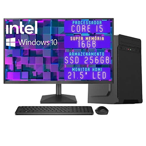 Computador Completo 3green Desktop Intel Core i5 16GB Monitor 21.5