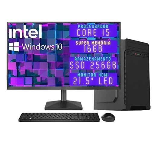 Computador Completo 3green Desktop Intel Core i5 16GB Monitor 21.5" Full HD HDMI SSD 256GB Windows 10 3D-121