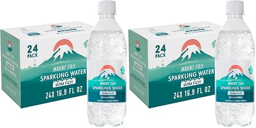 Image of IRIS Sparkling Water Bottles, 16.9 fl oz, 48-Pack, Strong Carbonation from Mount Fuji Spring, Refreshing Japanese Natural Mineral Seltzer Carbonated Soda Water, Product of Japan