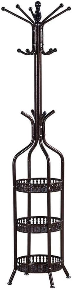 Aegis Iron Stand – Adjustable Office Coat Rack with Accessories Hooks