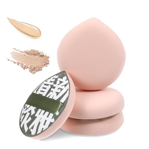 Lot de 4 éponges de maquillage coréennes pour fond de teint, anti-cernes et poudre en forme de larme - Coussin de maquillage pour liquide, crème et poudre (grande taille) - B