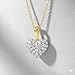 Jewelili Puffed Heart Pendant Necklace for Women | 10K Yellow Gold | White Round Cubic Zirconia | 18