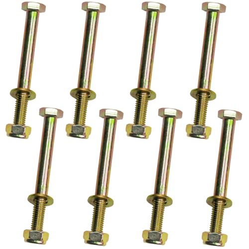 Image of M10 x 90mm Hex Head Bolt and Nylon Lock nut Flat Washer Assortment Kit by Color Galvanization,Alloy Steel,Grade 8.8.(8pcs Pack) by Metalsuberg