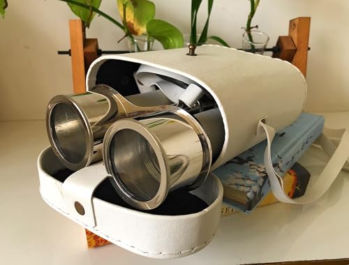 Binocular Náutico Cromado con Funda de Cuero Blanco 6" miniatura 5