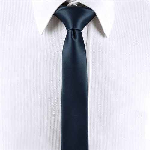 Image of Landisun Black Tie Men Women Solid Skinny Ties Slim Ties Satin Tie