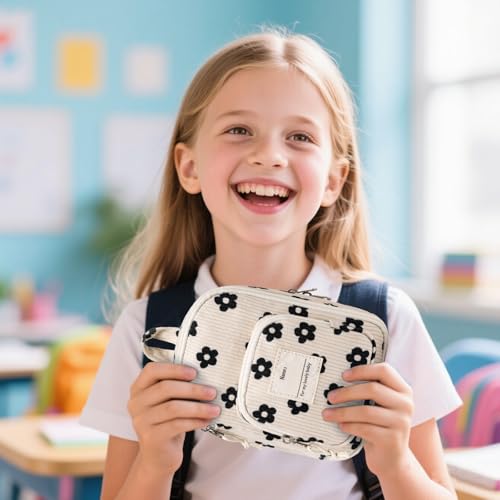 Image of LEDAOU Pencil Case Cute Zipper Pencil Pouch Large Capacity Pencil Bag Organizer School Supplies for Girls Boys Kids
