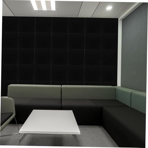 Paneles acústicos 6 piezas tableros de fibra de poliéster para absorción de sonido diseño de rayas verticales para estudio casero oficina y gimnasio miniatura 7