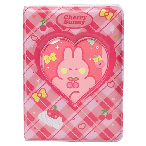 runrayay 3 Inch Mini Photocard Album, Red Heart Hollow Photo Holder, Kpop Photocard Binder for Fujifilm Instax Camera 40 Pockets