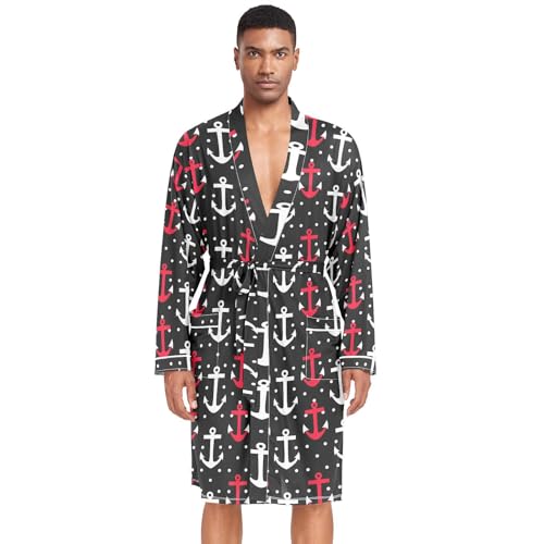 siphylline Albornoz de verano para hombre con bolsillos, cuello en V, camisa para dormir después de la ducha, talla M