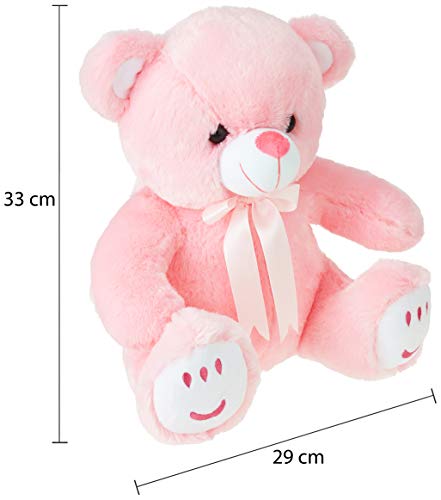 Image of HUG 'n' FEEL SOFT TOYS Teddy Bear, Cute, Soft Toy (33 Cm,Pink), Great Birthday Gift