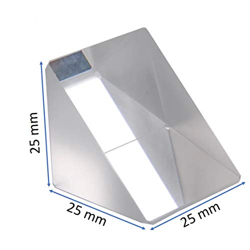 Image of 25 mm Glass Right Angle Triangle Prism, Coated Reflecting Prism, Right Angle Prism Mirror, Component for Precision Optical Instruments (Pack of 3)