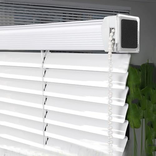 Marre de percer ? Stores vénitiens aluminium sans perçage sur mesure blanc